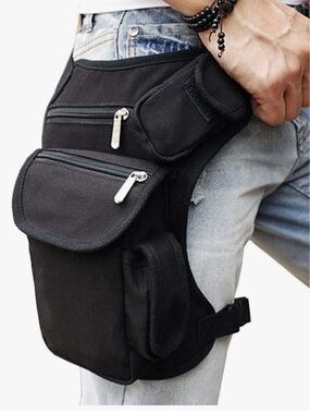 Canvas Waist Pack Bag for Bike Travel Hicking or Cycling - Thigh Fanny Pouch